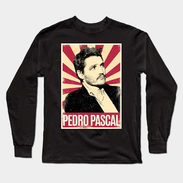 Retro Vintage Pedro Pascal 80s Long Sleeve T-Shirt by Play And Create